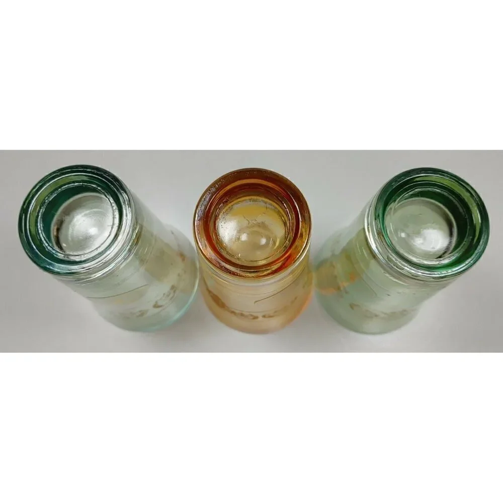 Lot Of 3 J. Preziosi Lavorato A Mano Orange Green Italian Art Shot Glasses VTG